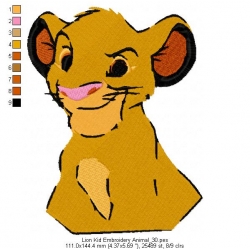 Lion Kid Embroidery Animal_30